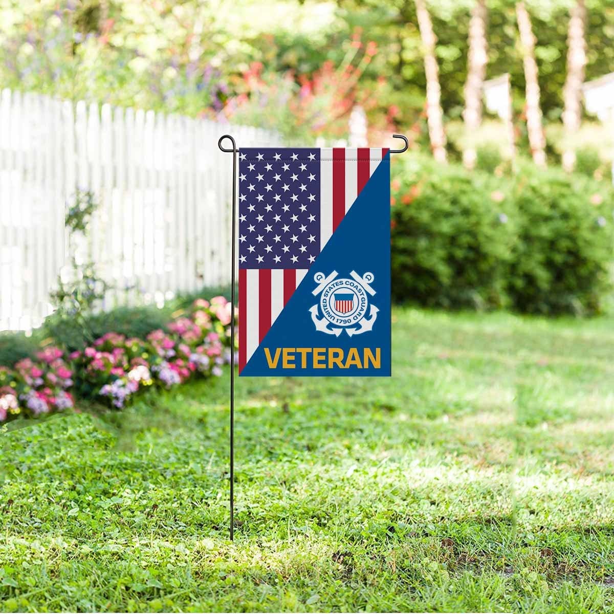 US Coast Guard Garden Flag/Yard Flag 12 inches x 18 inches Twin-Side Printing-GDFlag-USCG-Logo-Veterans Nation