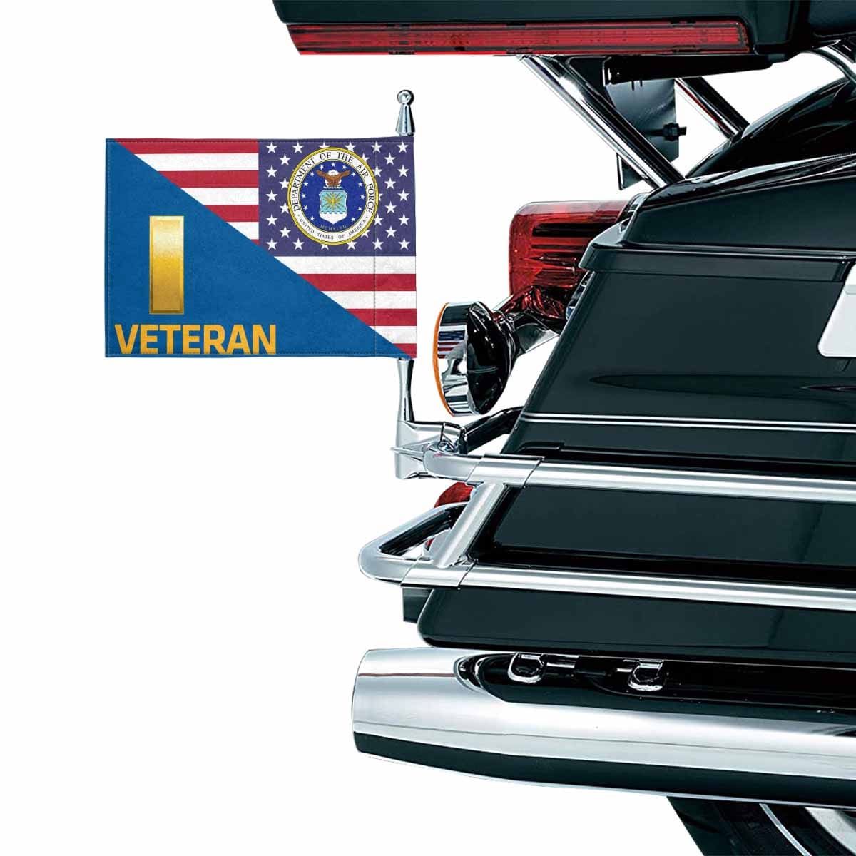 US Air Force O-1 Veteran Motorcycle Flag 9" x 6" Twin-Side Printing D01-MotorcycleFlag-USAF-Veterans Nation