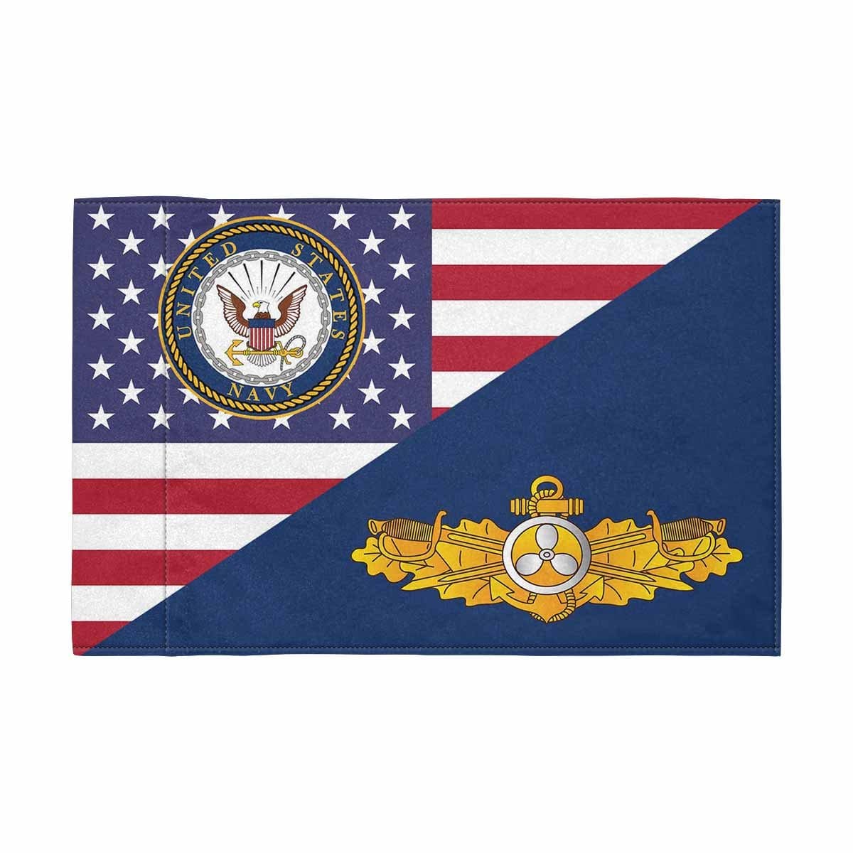 US Navy Engineering Duty Officer Motorcycle Flag 9" x 6" Twin-Side Printing D01-MotorcycleFlag-Navy-Veterans Nation