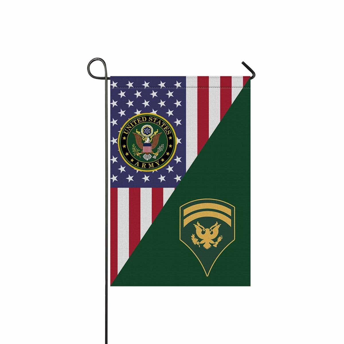 US Army E-6 SPC E6 SP6 Specialist 6 Specialist 1st Class Garden Flag/Yard Flag 12 Inch x 18 Inch Twin-Side Printing-GDFlag-Army-Ranks-Veterans Nation