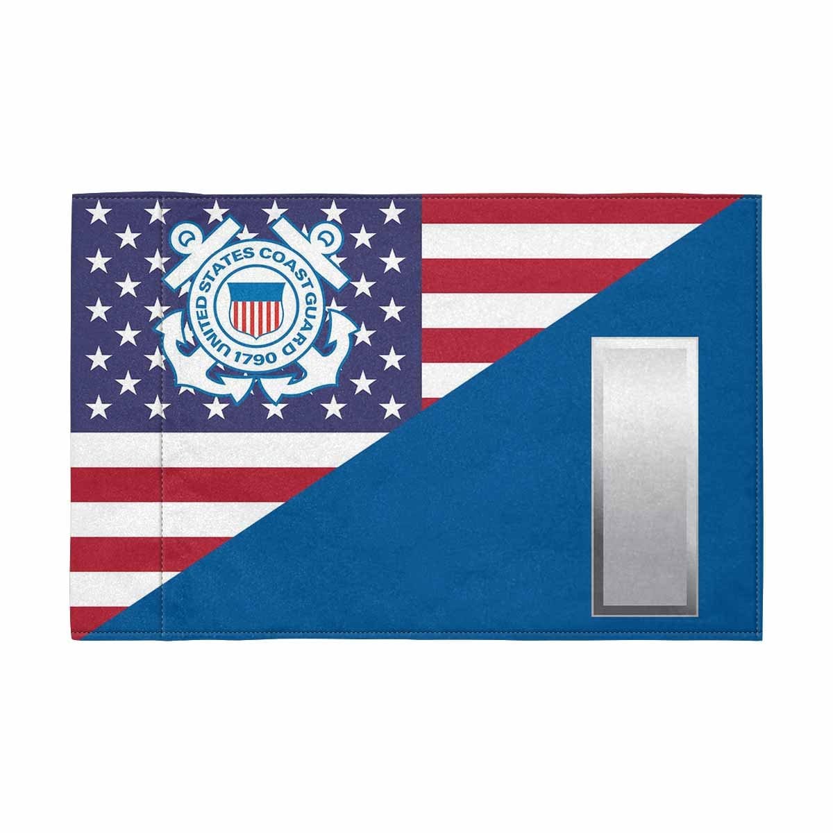 USCG O-2 Motorcycle Flag 9" x 6" Twin-Side Printing D01-MotorcycleFlag-USCG-Veterans Nation