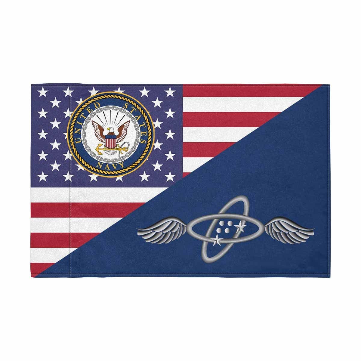 US Navy Aviation Electronics Technician Navy AT Motorcycle Flag 9" x 6" Twin-Side Printing D01-MotorcycleFlag-Navy-Veterans Nation