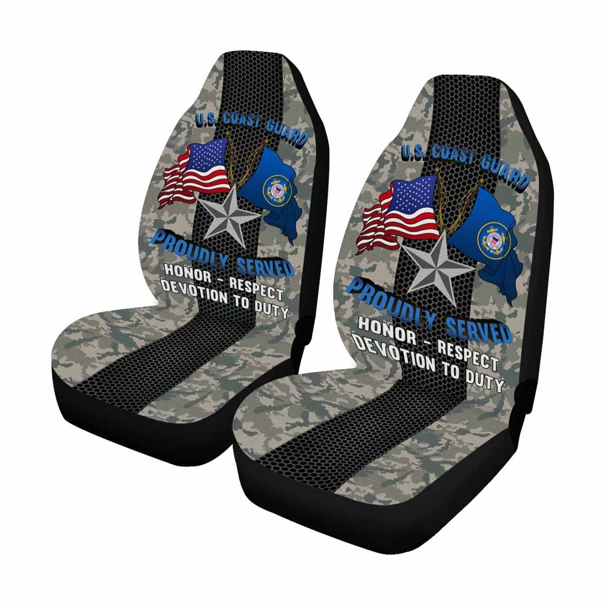 US Coast Guard O-7 Rear Admiral Lower Half O7 DRML Flag Officer Car Seat Covers (Set of 2)-SeatCovers-USCG-Officer-Veterans Nation