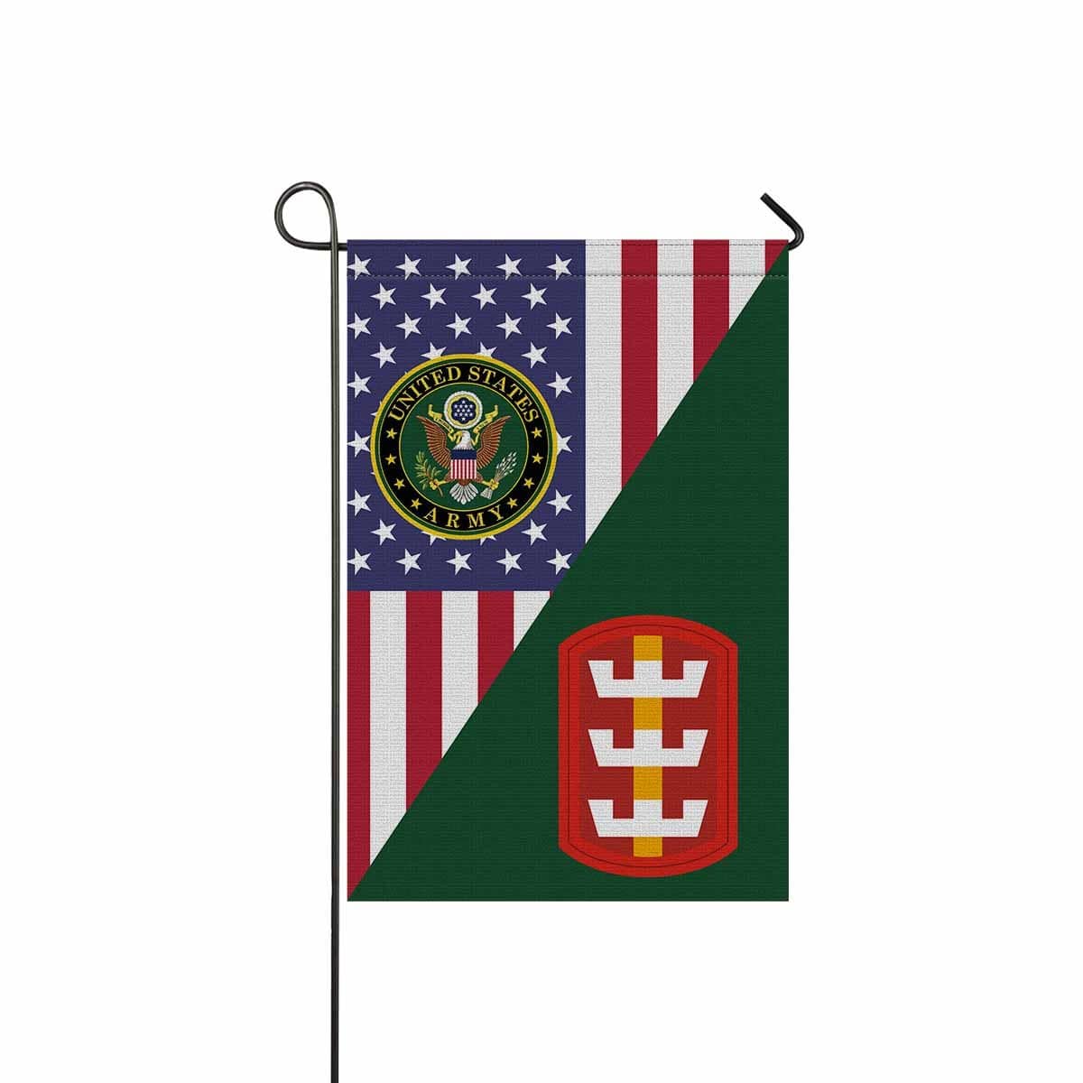 US ARMY 130TH ENGINEER BRIGADE Garden Flag/Yard Flag 12 inches x 18 inches Twin-Side Printing-GDFlag-Army-CSIB-Veterans Nation