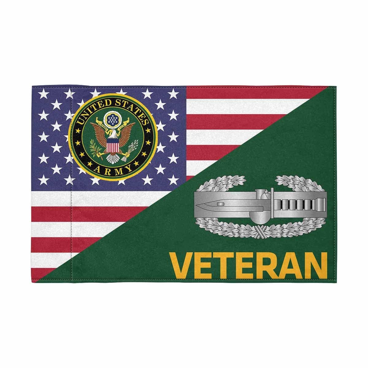 US Army Combat Action Badge Veteran Motorcycle Flag 9" x 6" Twin-Side Printing D01-MotorcycleFlag-Army-Veterans Nation