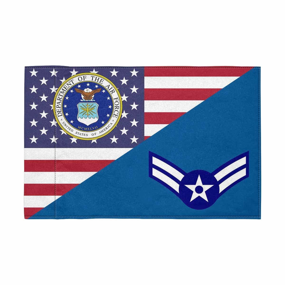 US Air Force E-3 Motorcycle Flag 9" x 6" Twin-Side Printing D01-MotorcycleFlag-USAF-Veterans Nation
