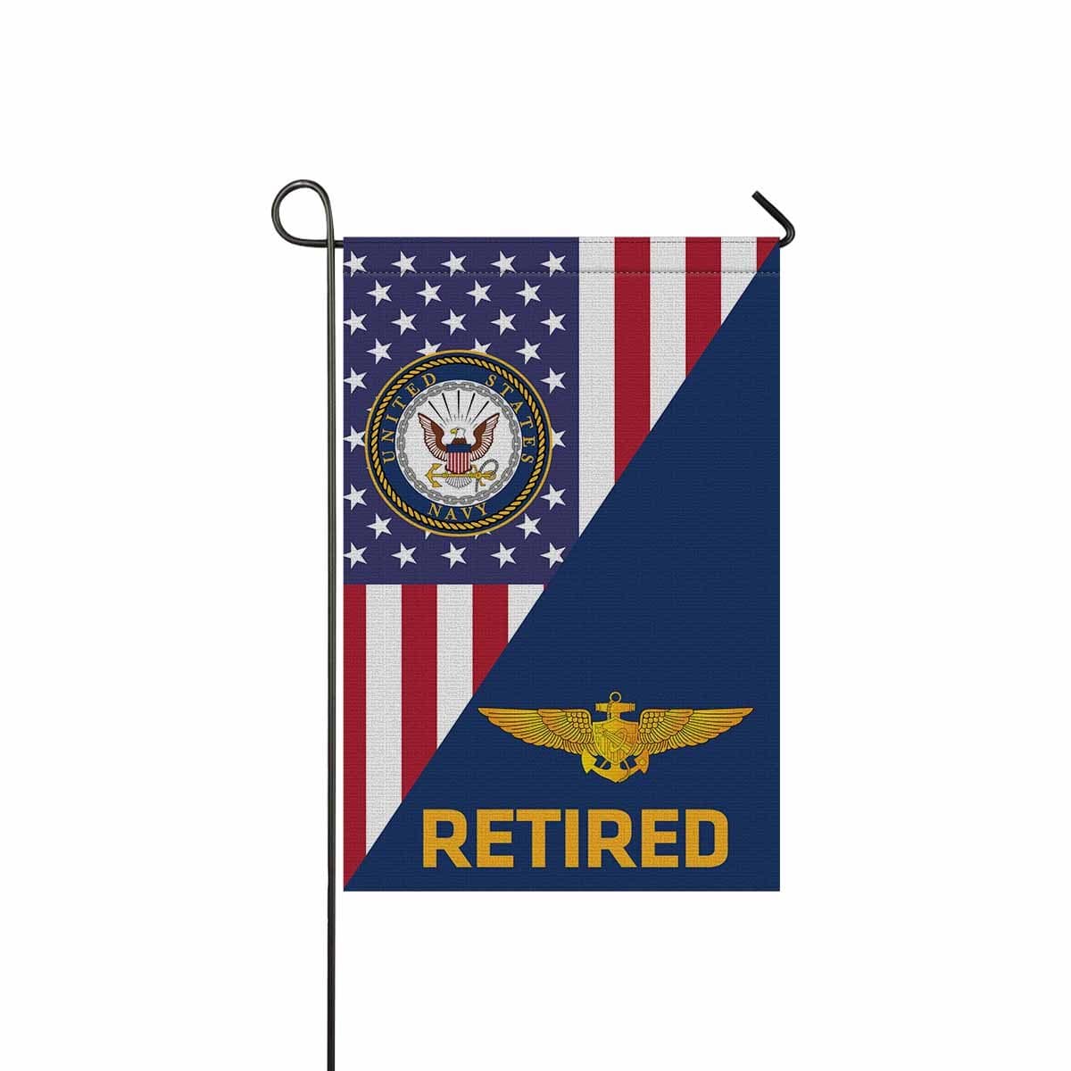 US Navy Naval Astronaut Retired Garden Flag/Yard Flag 12 inches x 18 inches Twin-Side Printing-GDFlag-Navy-Badge-Veterans Nation