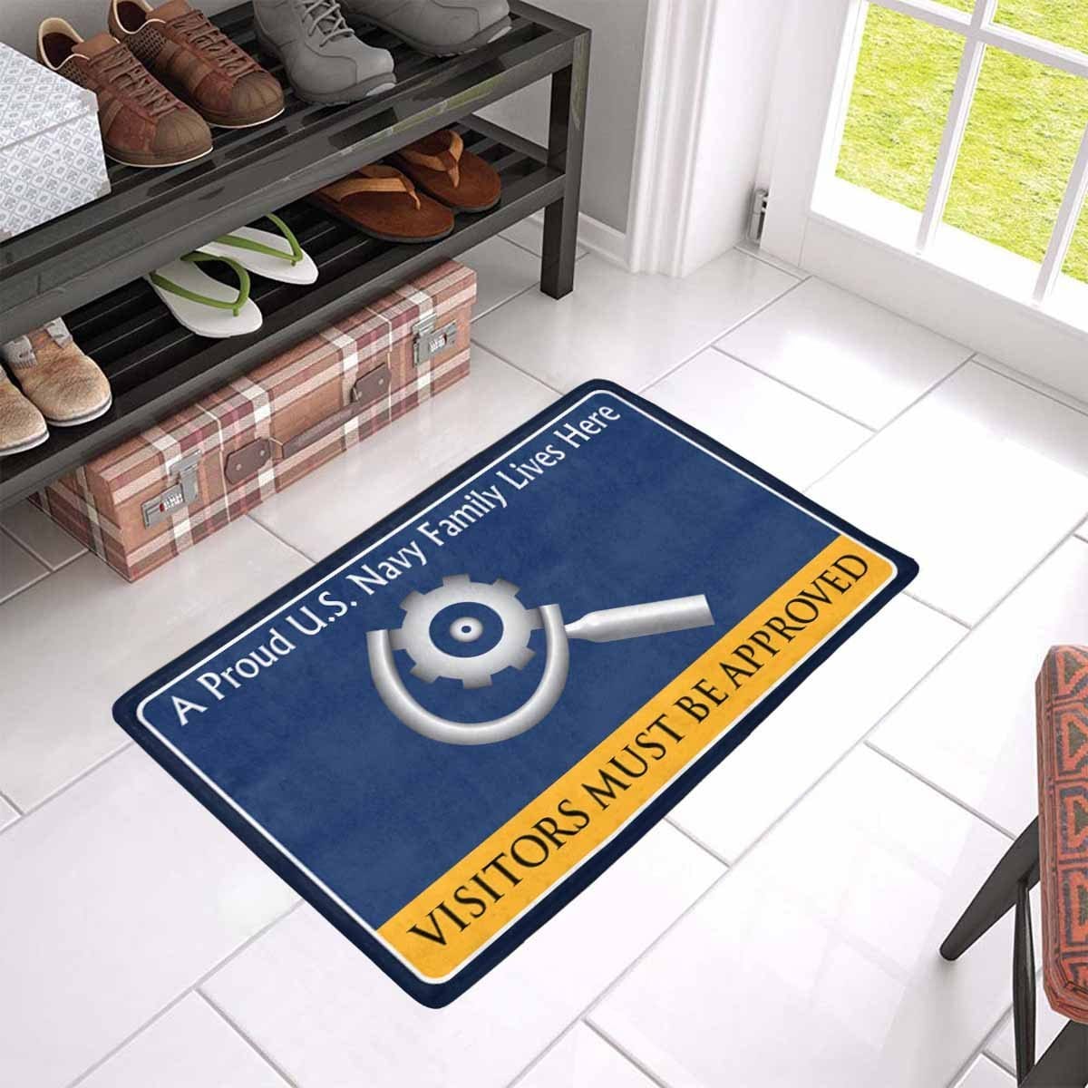 U.S Navy Machinery repairman Navy MR Family Doormat - Visitors must be approved (23,6 inches x 15,7 inches)-Doormat-Navy-Rate-Veterans Nation