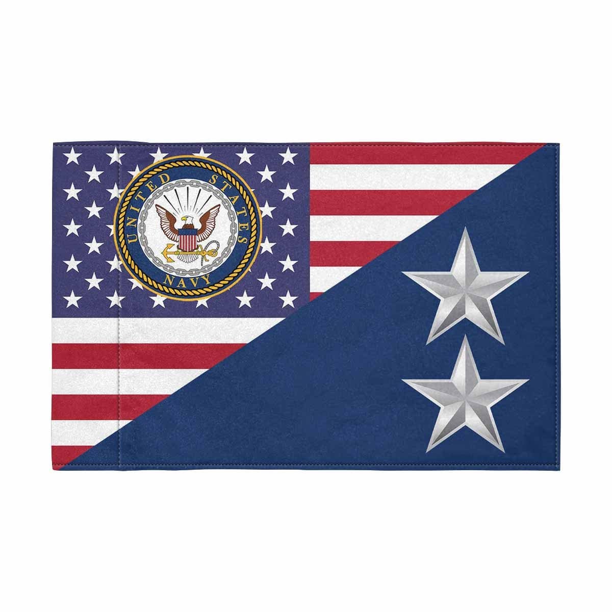 US Navy O-8 Motorcycle Flag 9" x 6" Twin-Side Printing D01-MotorcycleFlag-Navy-Veterans Nation