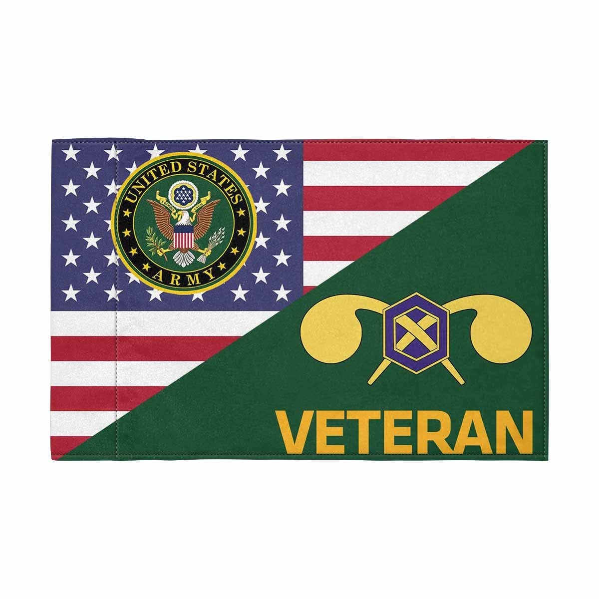 US Army Chemical Corps Veteran Motorcycle Flag 9" x 6" Twin-Side Printing D01-MotorcycleFlag-Army-Veterans Nation