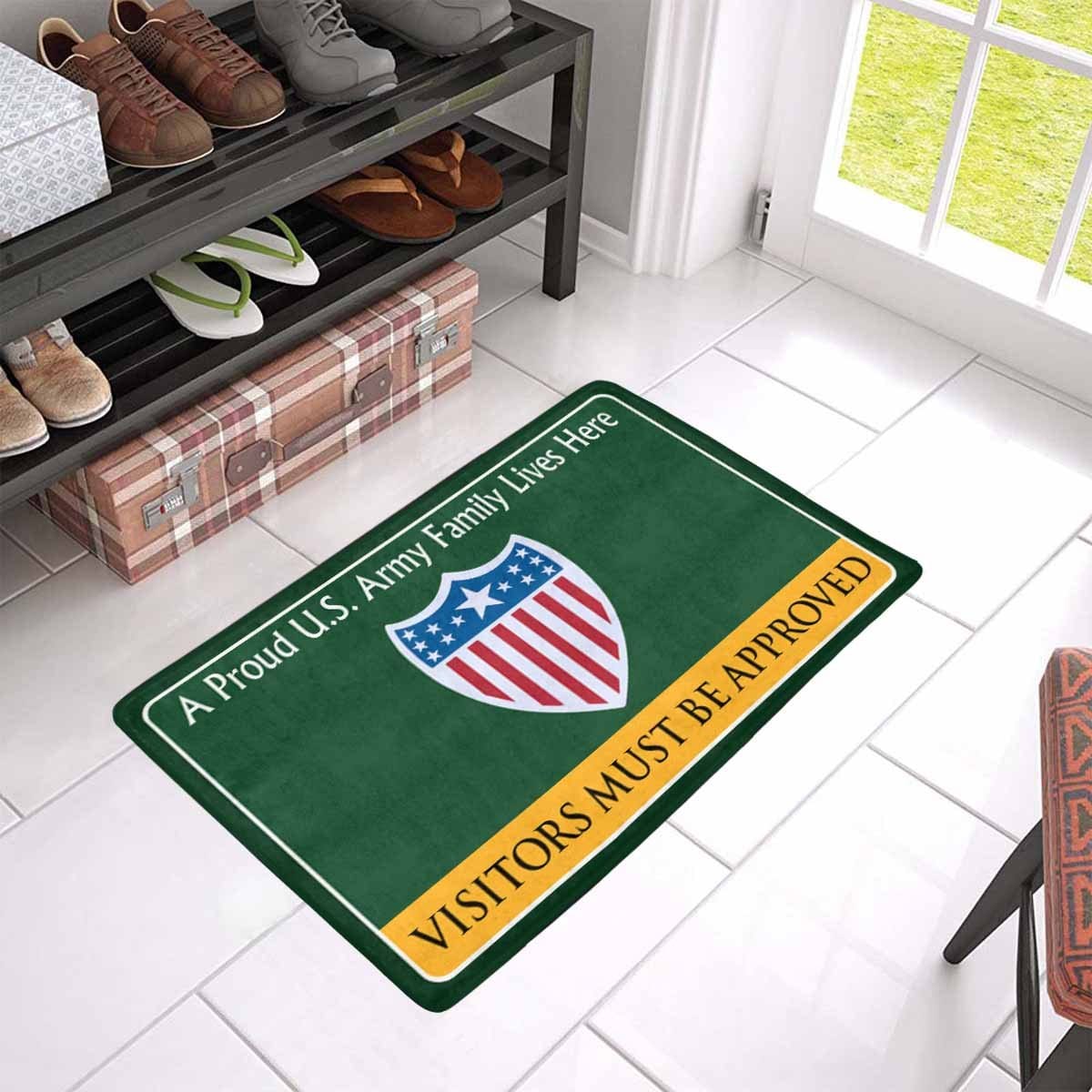 US Army Adjutant General Family Doormat - Visitors must be approved Doormat (23.6 inches x 15.7 inches)-Doormat-Army-Branch-Veterans Nation
