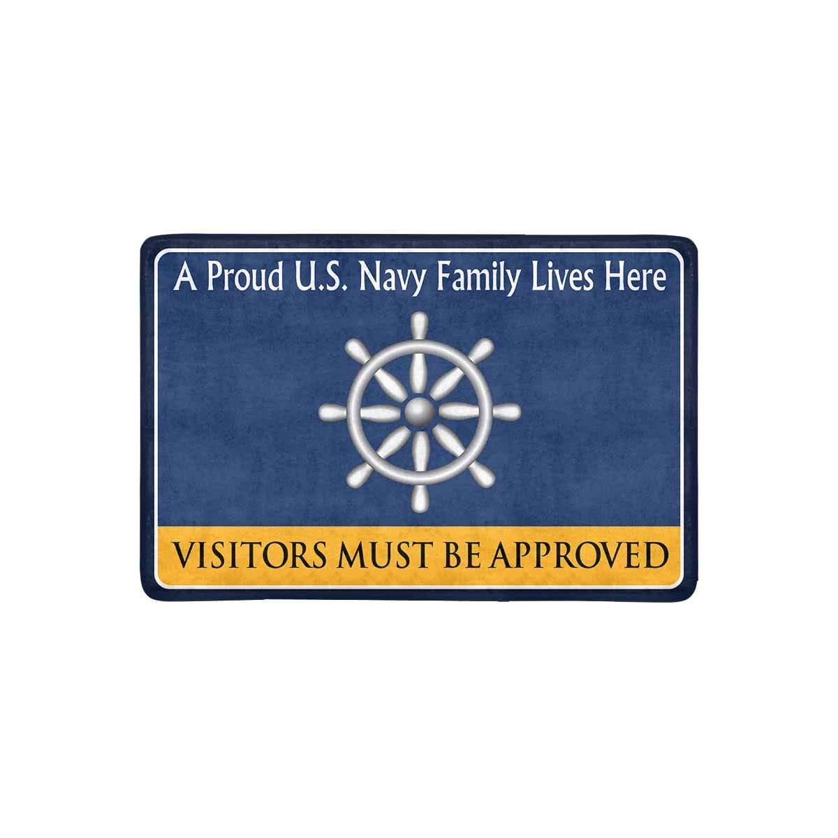 Navy Quartermaster Navy QM Family Doormat - Visitors must be approved (23,6 inches x 15,7 inches)-Doormat-Navy-Rate-Veterans Nation