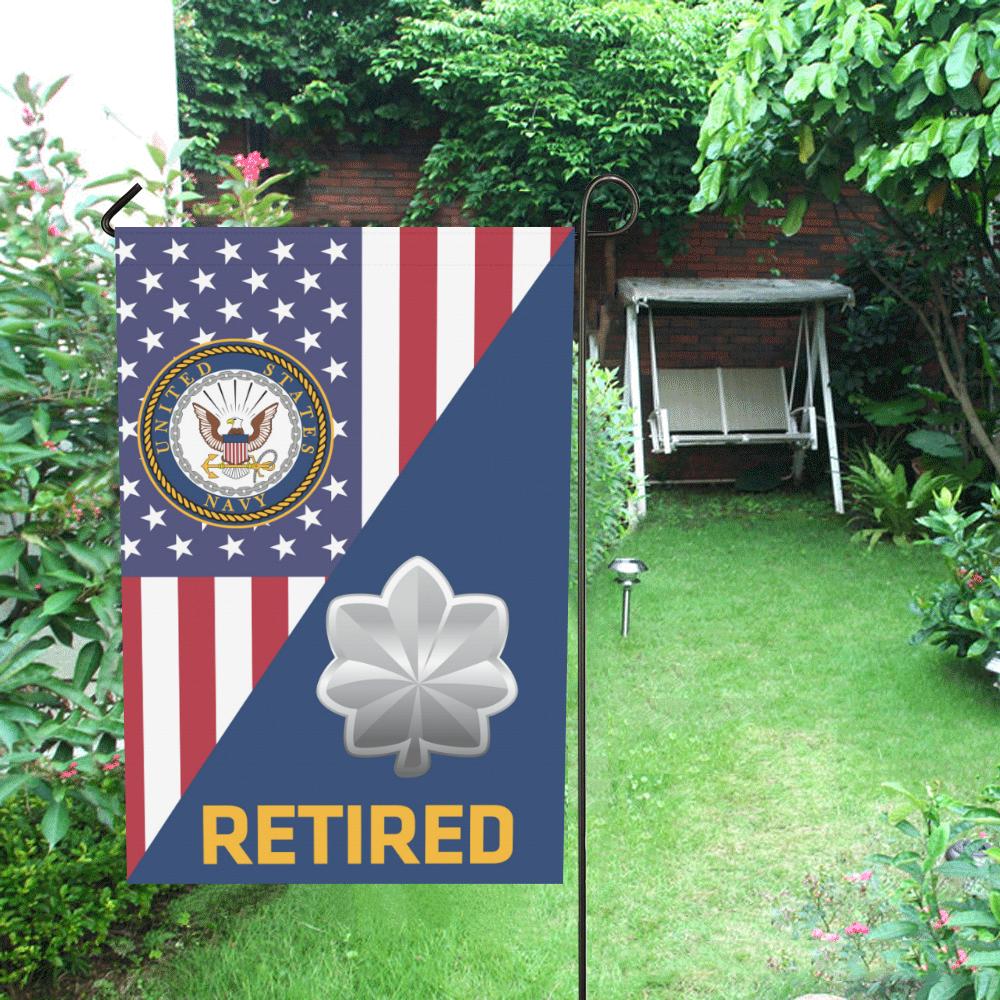 US Navy O-5 Commander O5 CDR Senior Officer Retired Garden Flag/Yard Flag 12 inches x 18 inches Twin-Side Printing-GDFlag-Navy-Officer-Veterans Nation