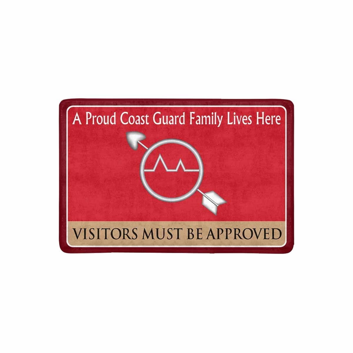 US Coast Guard Operations Specialist OS Logo Family Doormat - Visitors must be approved (23.6 inches x 15.7 inches)-Doormat-USCG-Rate-Veterans Nation