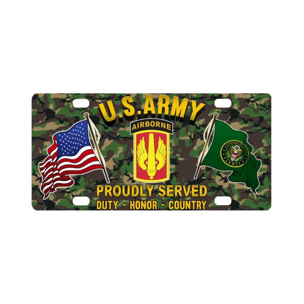 US ARMY 18TH FIELD ARTILLERY WITH AIRBORNE TAB- Classic License Plate-LicensePlate-Army-CSIB-Veterans Nation