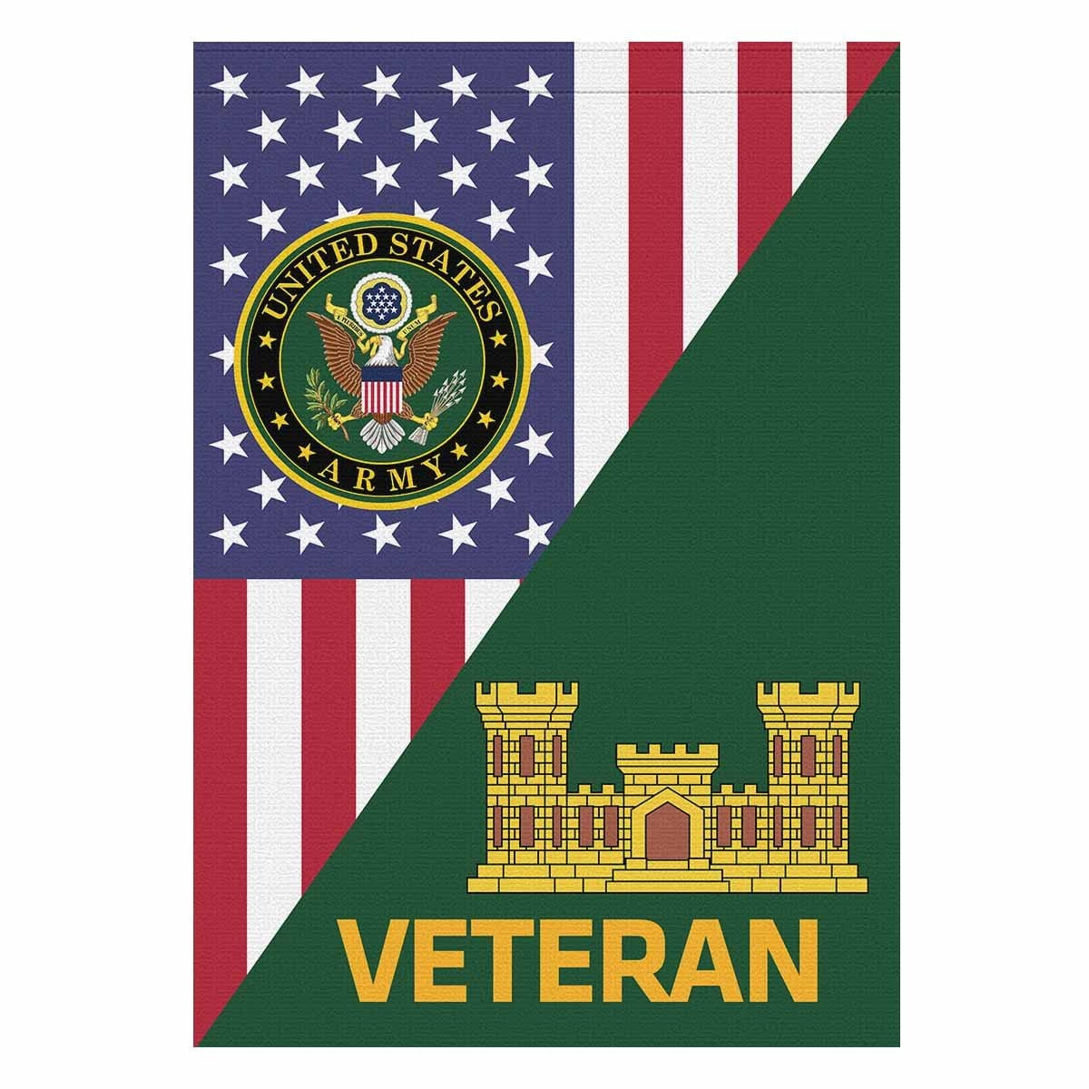 U.S. Army Corps of Engineers Veteran House Flag 28 Inch x 40 Inch Twin-Side Printing-HouseFlag-Army-Branch-Veterans Nation