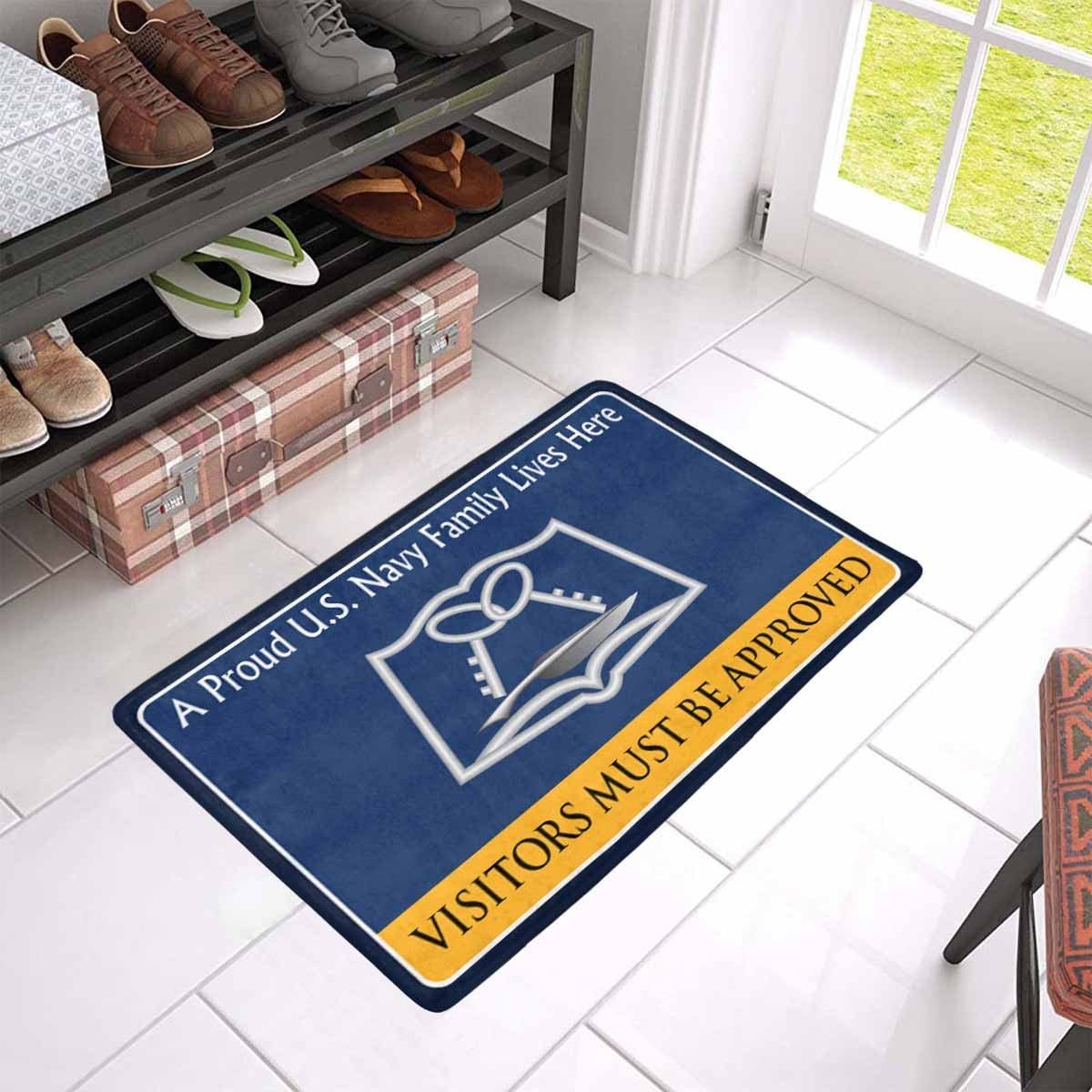 Navy Mess Management Specialist Navy MS Family Doormat - Visitors must be approved (23,6 inches x 15,7 inches)-Doormat-Navy-Rate-Veterans Nation