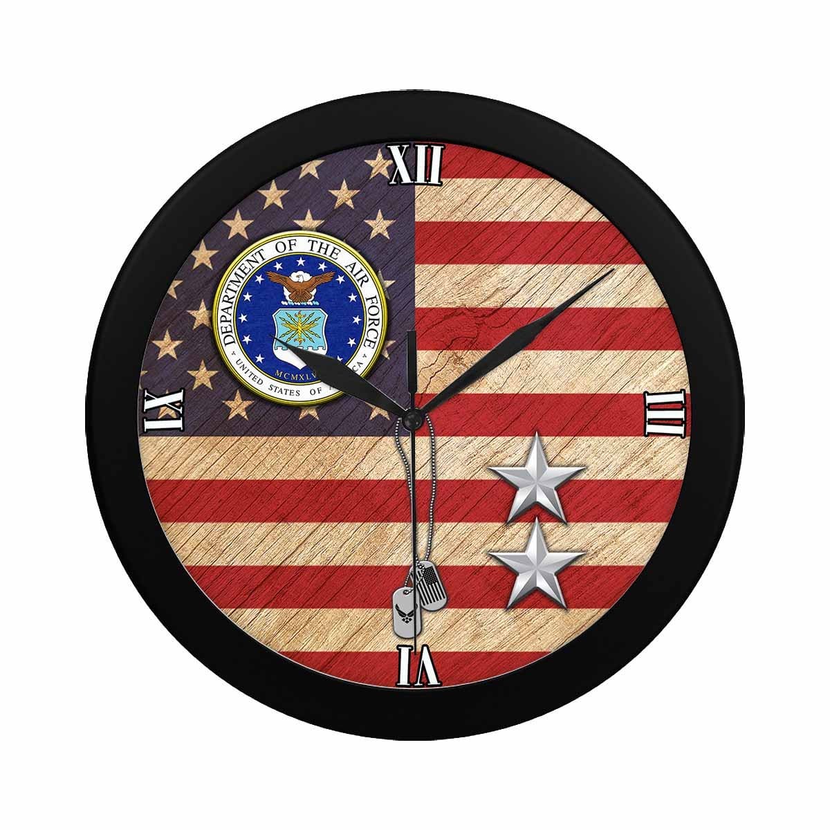 US Air Force O-8 Major General Maj G O8 Wall Clock-WallClocks-USAF-Ranks-Veterans Nation