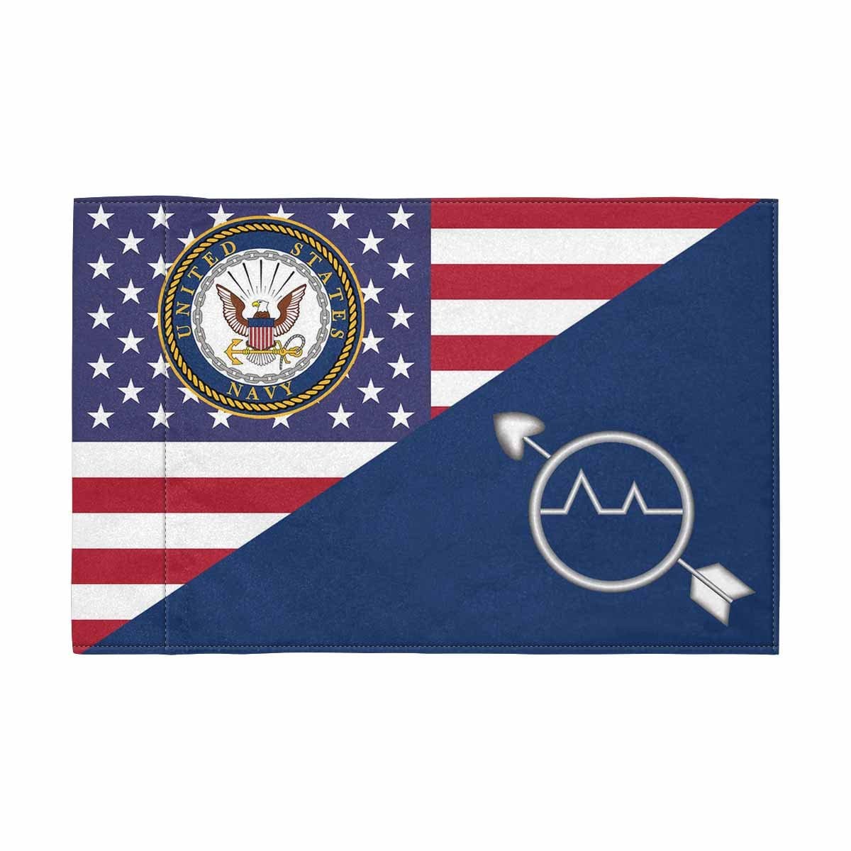 US Navy Operations specialist Navy OS Motorcycle Flag 9" x 6" Twin-Side Printing D01-MotorcycleFlag-Navy-Veterans Nation