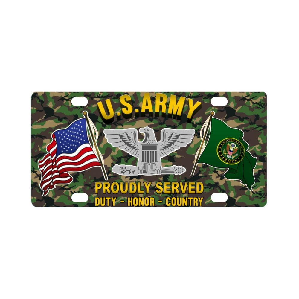 US Army O-6 Colonel O6 COL Field Officer RanksProu Classic License Plate-LicensePlate-Army-Ranks-Veterans Nation