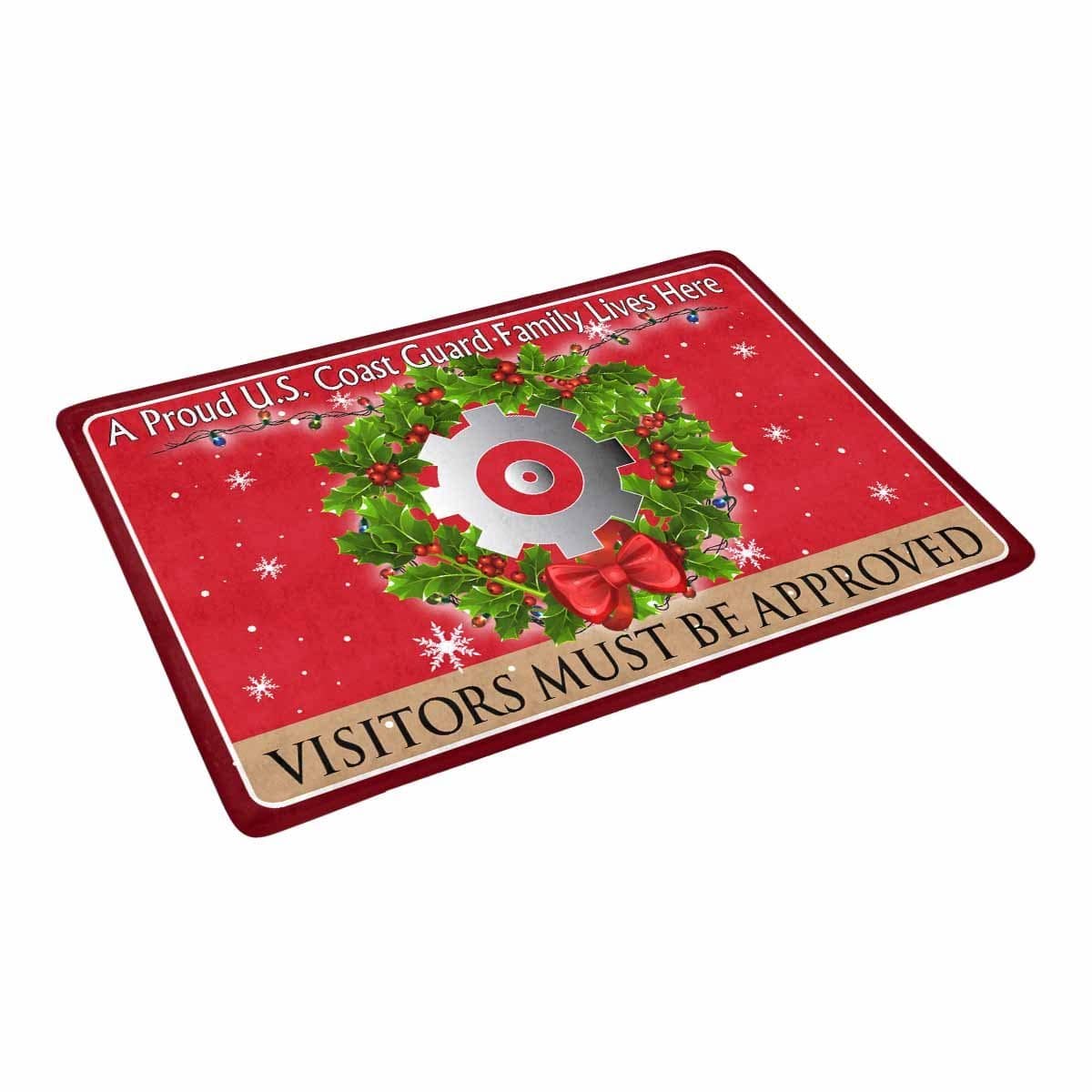 US Coast Guard Machinery Technician MK Logo - Visitors must be approved Christmas Doormat-Doormat-USCG-Rate-Veterans Nation