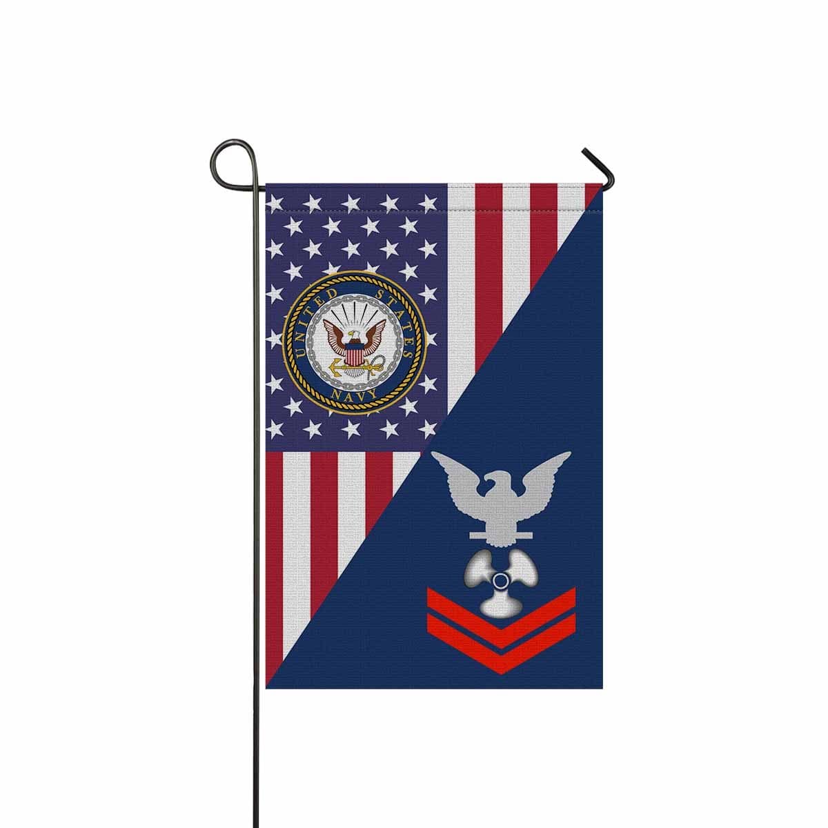 US Navy Machinist's Mate Navy MM E-5 Red Stripe Garden Flag/Yard Flag 12 inches x 18 inches Twin-Side Printing-GDFlag-Navy-Rating-Veterans Nation