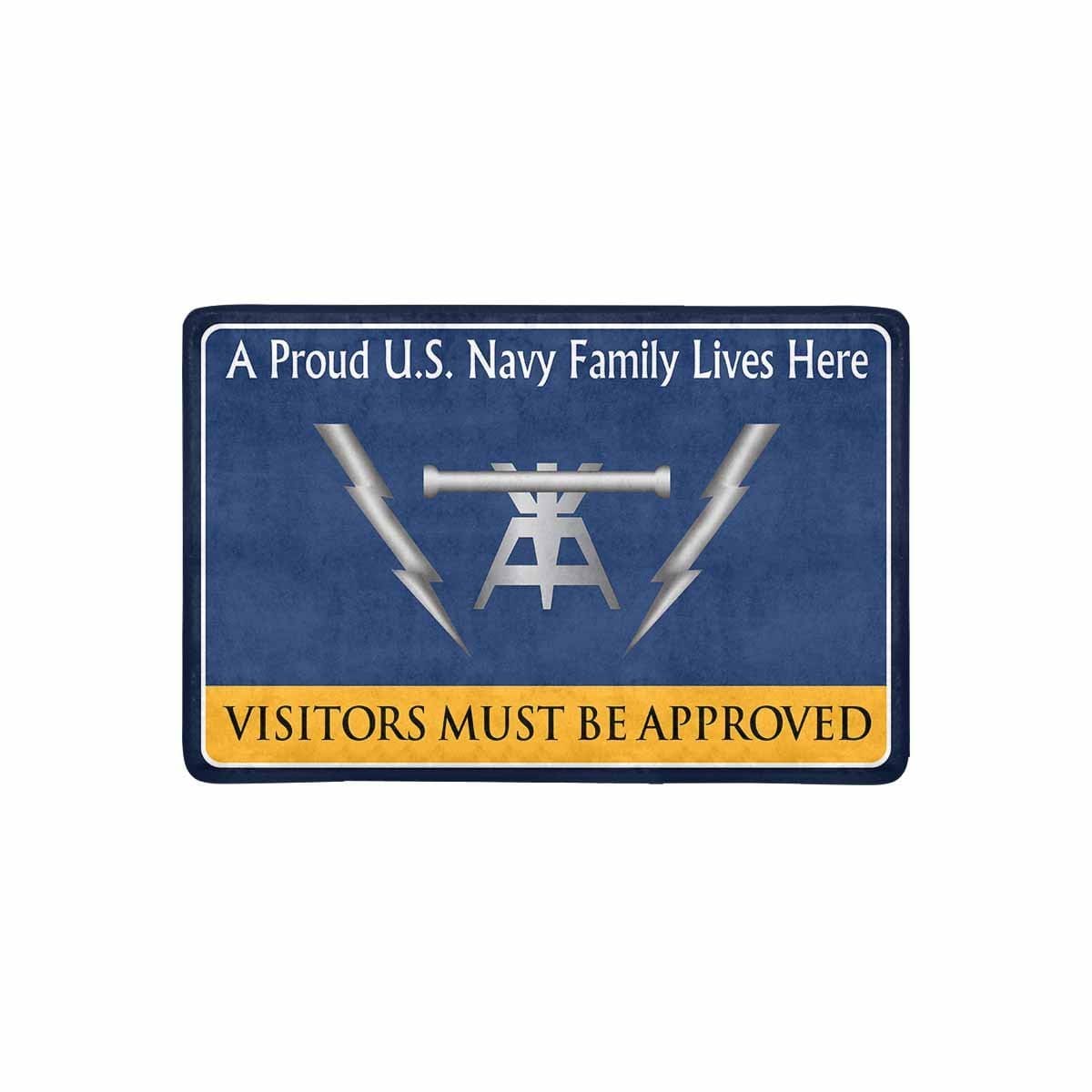 Navy Fire Controlman Navy FC Family Doormat - Visitors must be approved (23,6 inches x 15,7 inches)-Doormat-Navy-Rate-Veterans Nation