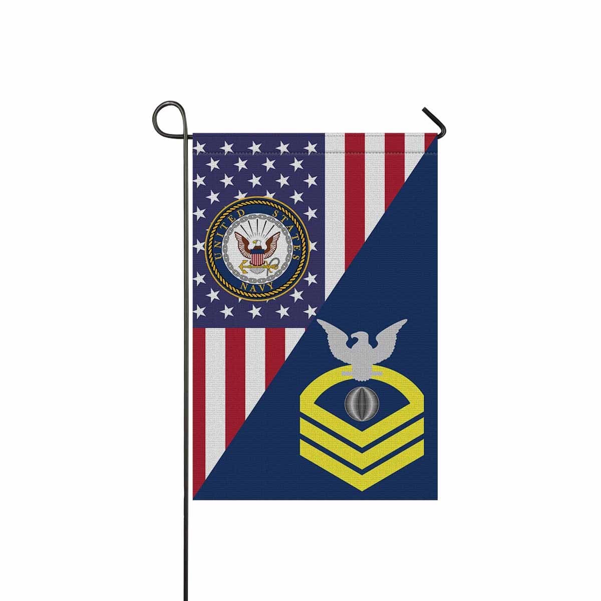 U.S Navy Electrician's mate Navy EM E-7 CPO Chief Petty Officer Garden Flag/Yard Flag 12 inches x 18 inches Twin-Side Printing-GDFlag-Navy-Rating-Veterans Nation
