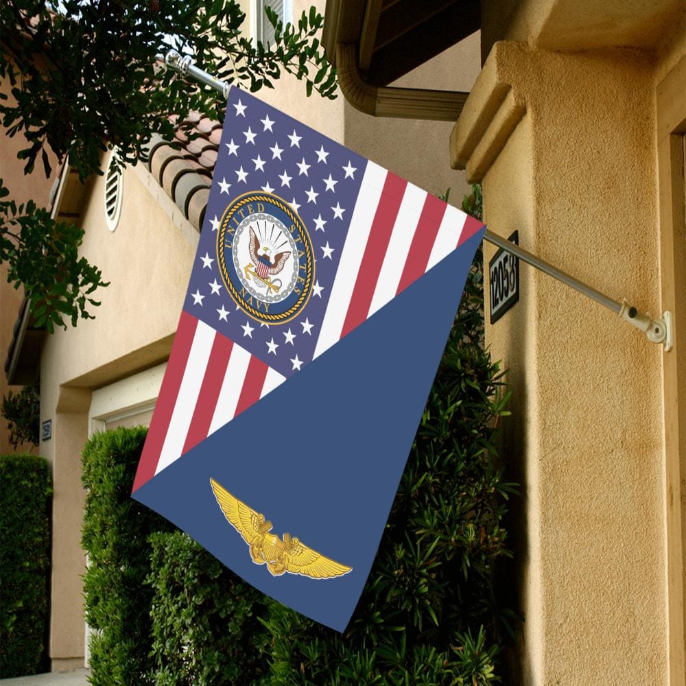 US Navy Naval Flight Officer House Flag 28 inches x 40 inches Twin-Side Printing-HouseFlag-Navy-Badge-Veterans Nation