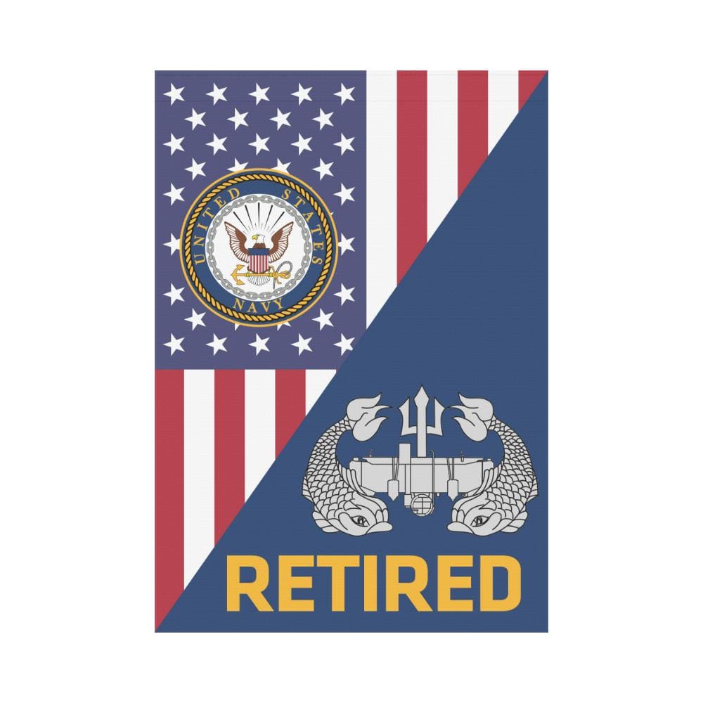 US Navy Deep Submergence Enlisted Badge Retired House Flag 28 inches x 40 inches Twin-Side Printing-HouseFlag-Navy-Badge-Veterans Nation