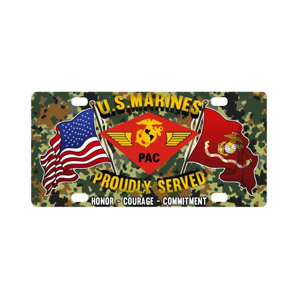 US Marine Corps Headquarter Pacific Marine Air Win Classic License Plate-LicensePlate-USMC-Division-Veterans Nation