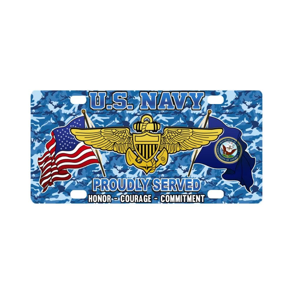 US Navy Naval Aviator Classic License Plate Classic License Plate-LicensePlate-Navy-Badge-Veterans Nation