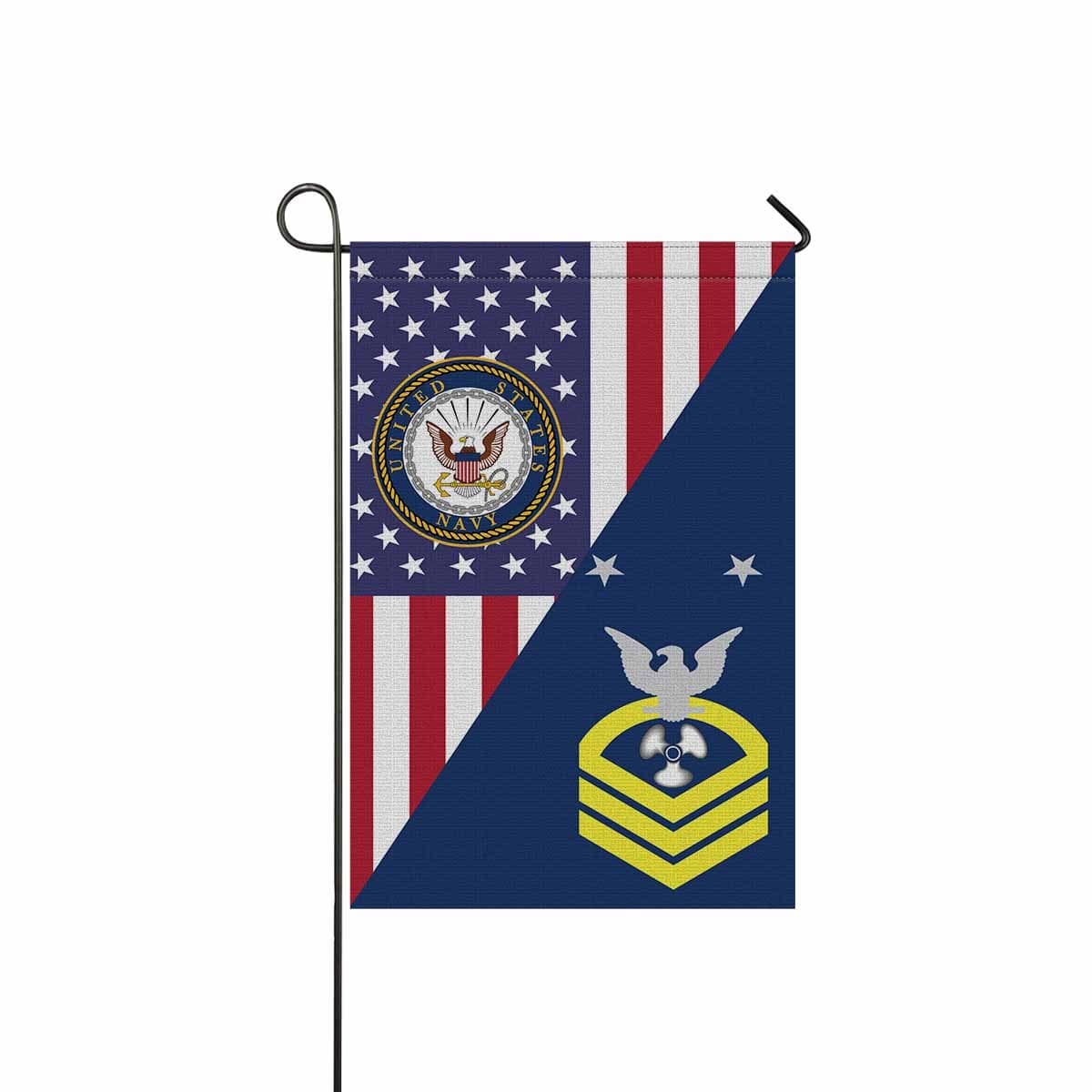 US Navy Machinist's Mate Navy MM E-9 MCPO Master Chief Petty Officer Garden Flag 12 Inches x 18 Inches Twin-Side Printingjpg-GDFlag-Navy-Rating-Veterans Nation