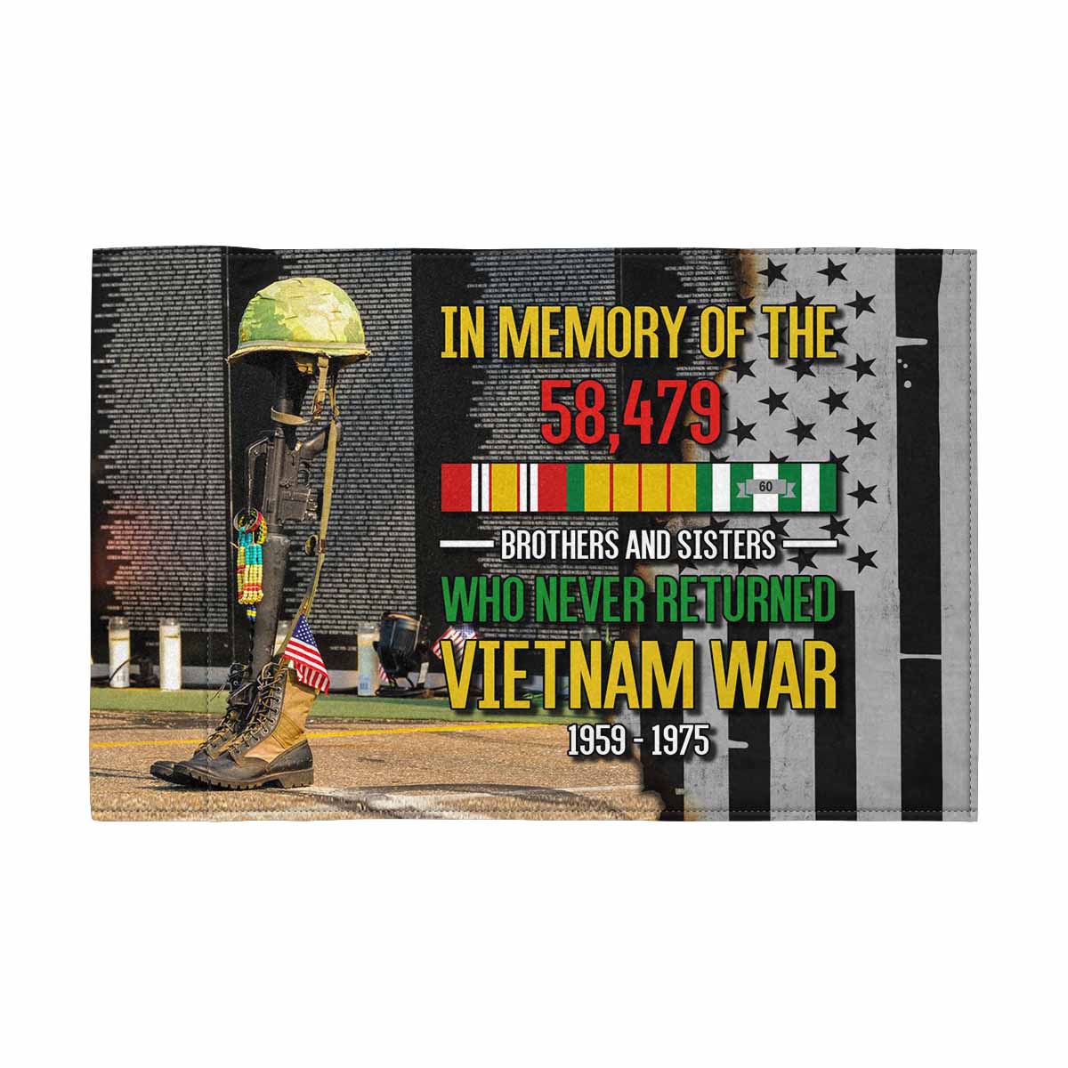 In Memory Of The Vietnam War Motorcycle Flag 9" x 6"(Each Piece With Different Printing）-Garden Flag-Veterans Nation