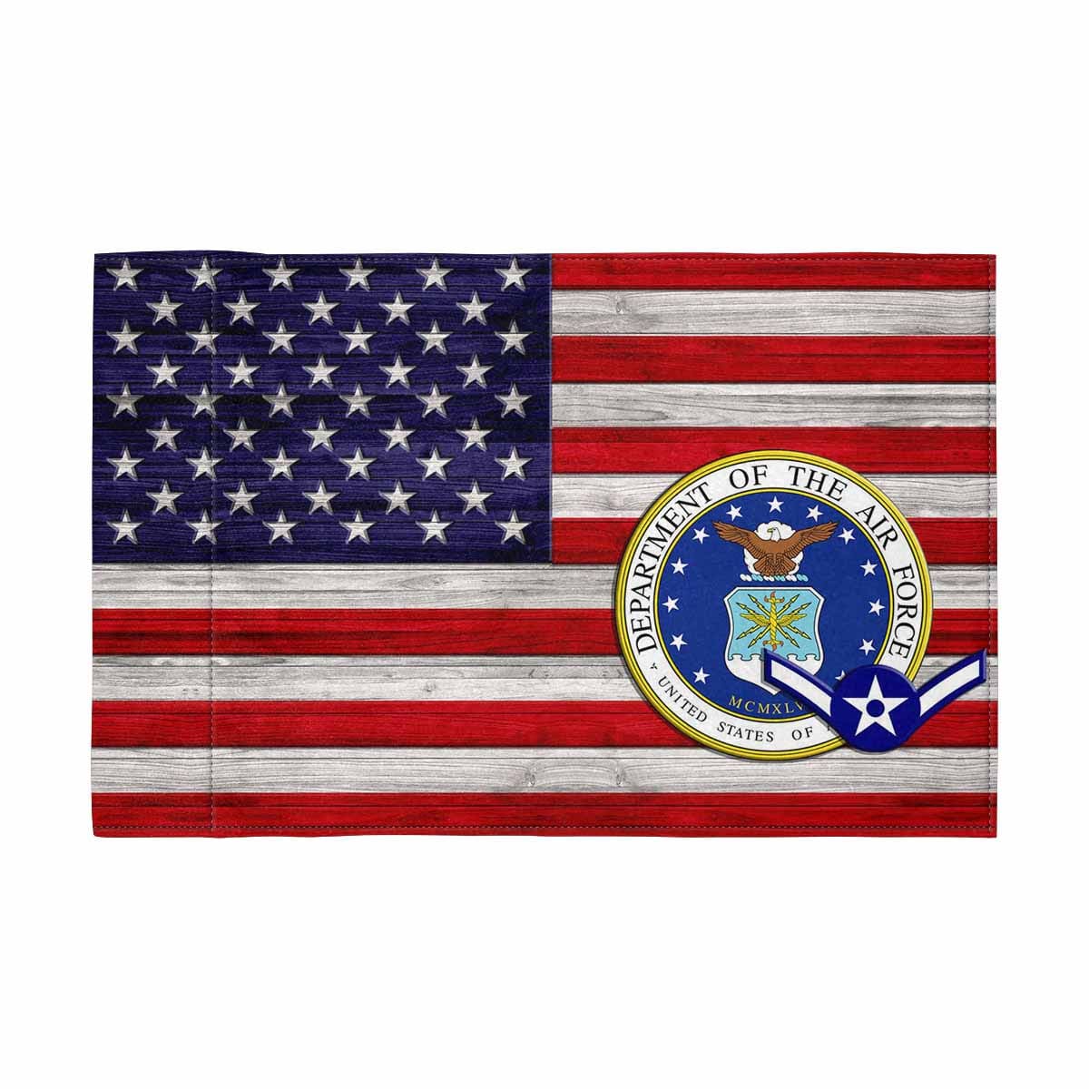 US Air Force E-2 Airman Amn Motorcycle Flag 9" x 6" Twin-Side Printing D02-MotorcycleFlag-USAF-Veterans Nation