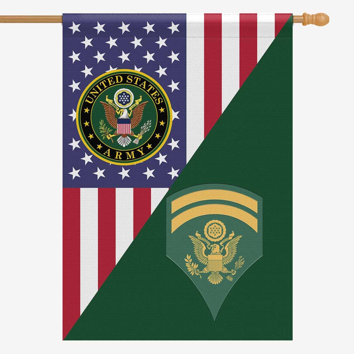 US Army E-6 SPC E6 SP6 Specialist 6 Specialist 1st Class House Flag 28 Inch x 40 Inch 2-Side Printing-HouseFlag-Army-Ranks-Veterans Nation