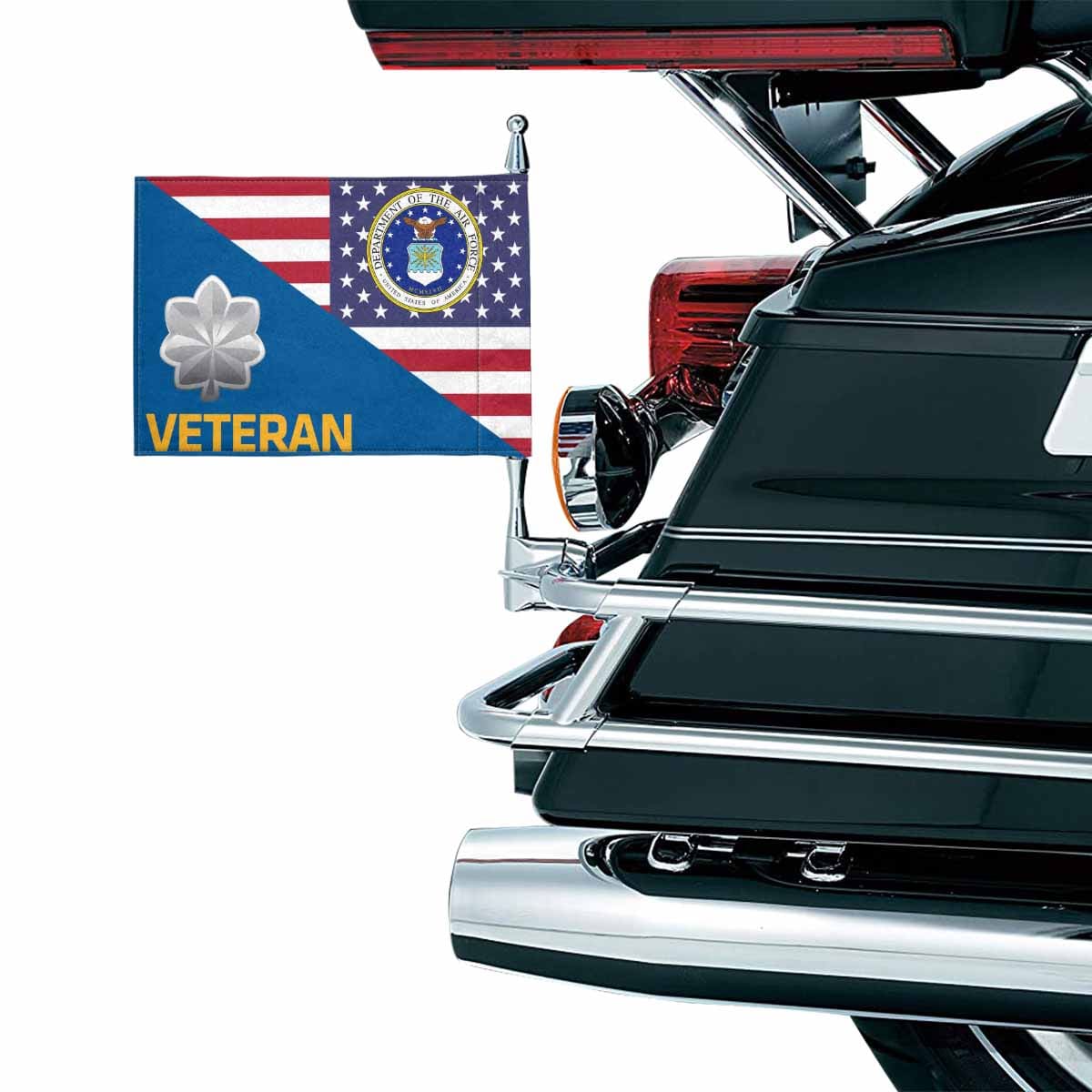US Air Force O-5 Veteran Motorcycle Flag 9" x 6" Twin-Side Printing D01-MotorcycleFlag-USAF-Veterans Nation