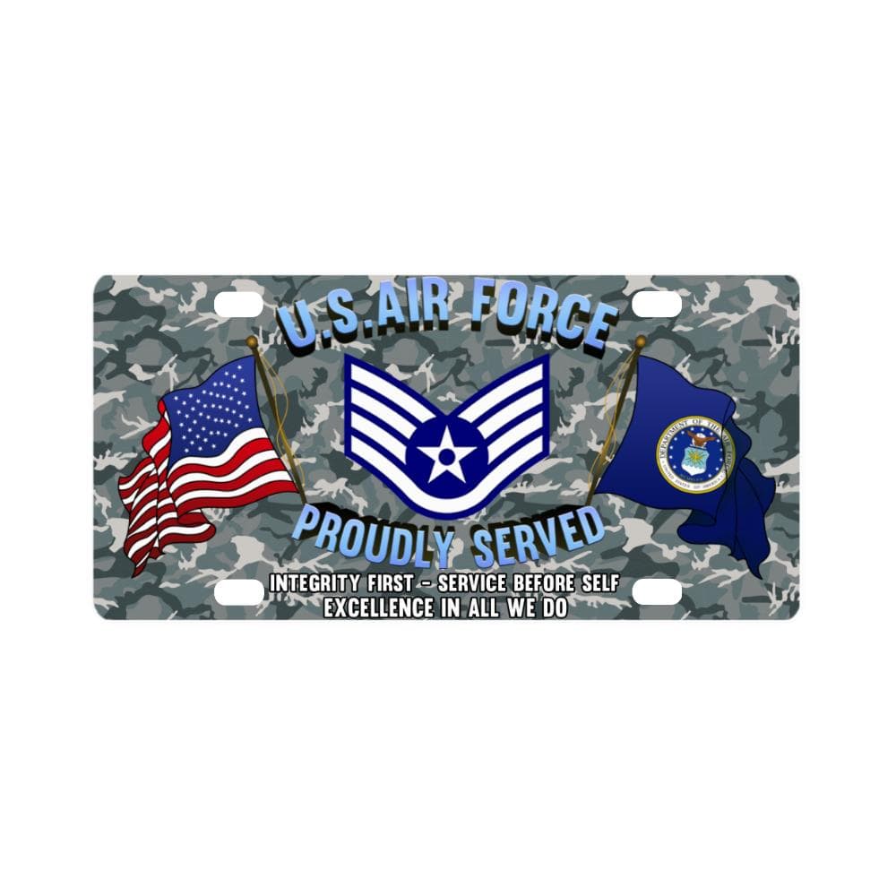 US Air Force E-5 Staff Sergeant SSgt E5 Noncommiss Classic License Plate-LicensePlate-USAF-Ranks-Veterans Nation