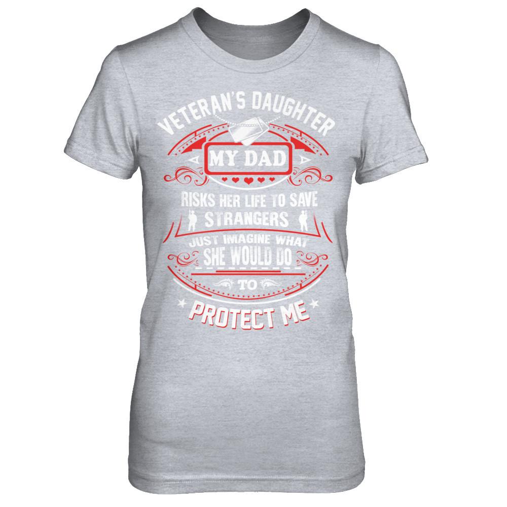 Military T-Shirt "Proud A Veteran Daughter"-TShirt-General-Veterans Nation