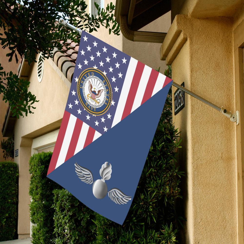 US Navy Aviation Ordnanceman Navy AO House Flag 28 inches x 40 inches Twin-Side Printing-HouseFlag-Navy-Rate-Veterans Nation