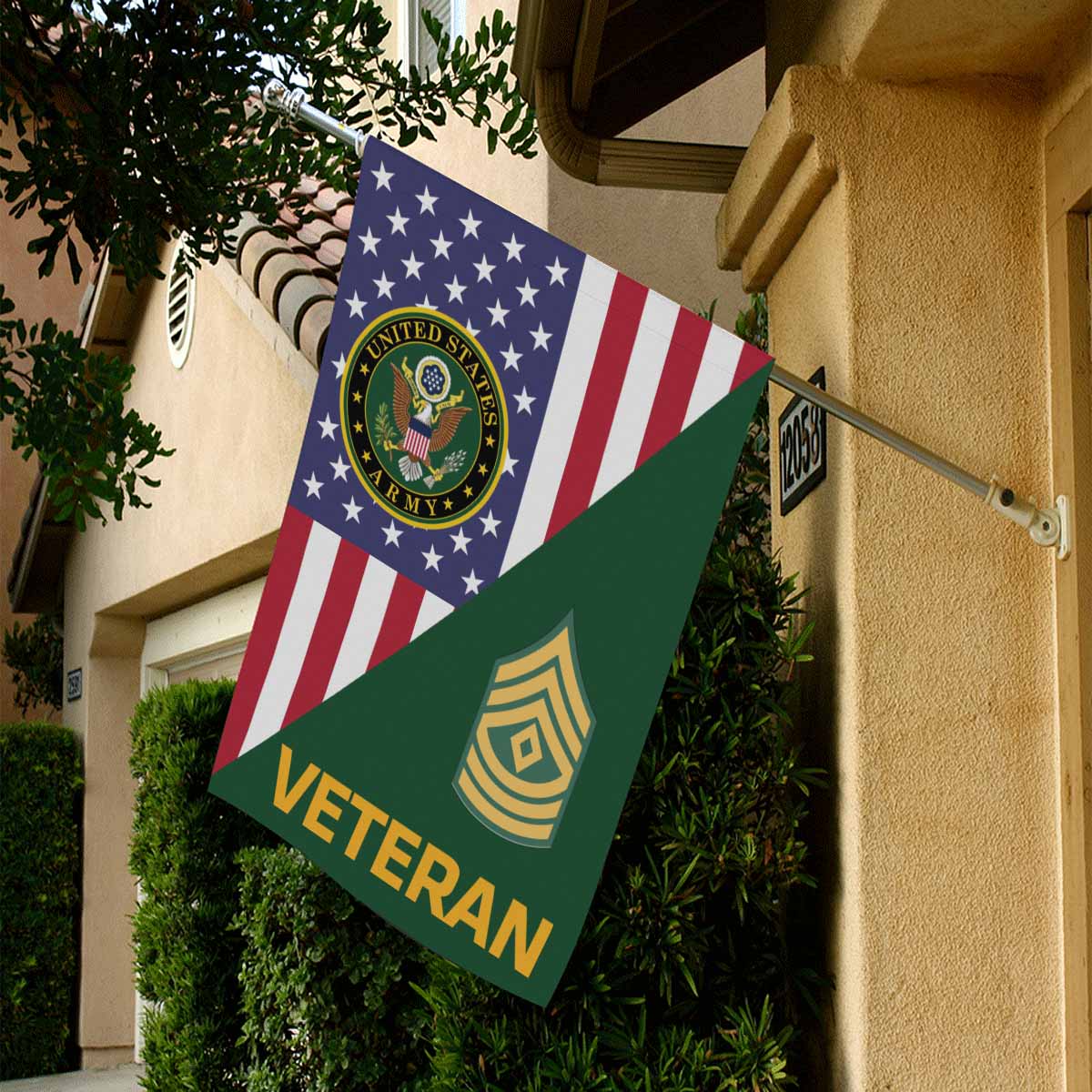 US Army E-8 First Sergeant E8 1SG Veteran House Flag 28 Inch x 40 Inch 2-Side Printing-HouseFlag-Army-Ranks-Veterans Nation