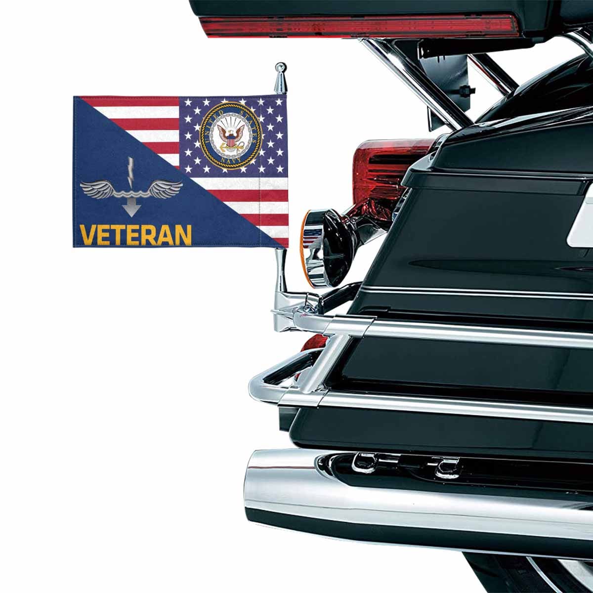 US Navy Antisubmarine Warfare Technician Navy AX Veteran Motorcycle Flag 9" x 6" Twin-Side Printing D01-MotorcycleFlag-Navy-Veterans Nation
