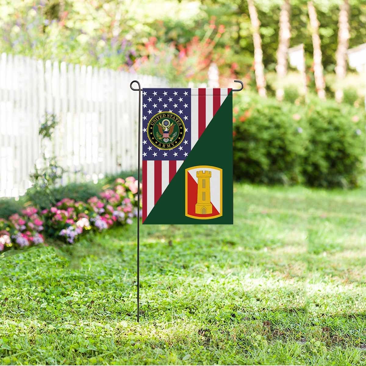US ARMY 168TH ENGINEER BRIGADE Garden Flag/Yard Flag 12 inches x 18 inches Twin-Side Printing-GDFlag-Army-CSIB-Veterans Nation