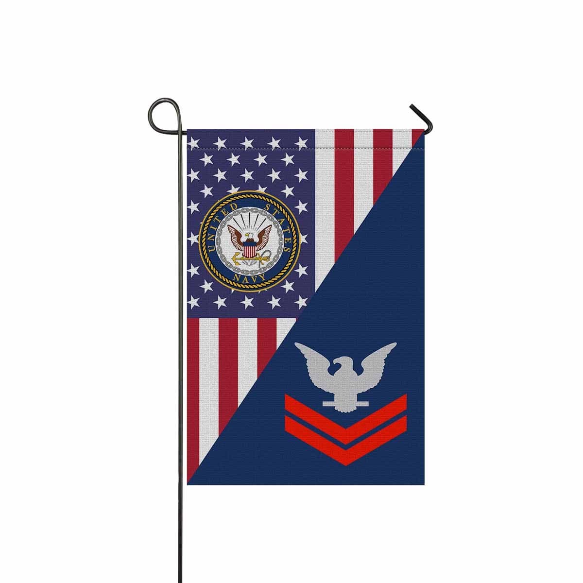 US Navy E-5 Petty Officer Second Class E5 PO2 Collar Device Garden Flag/Yard Flag 12 inches x 18 inches Twin-Side Printing-GDFlag-Navy-Collar-Veterans Nation