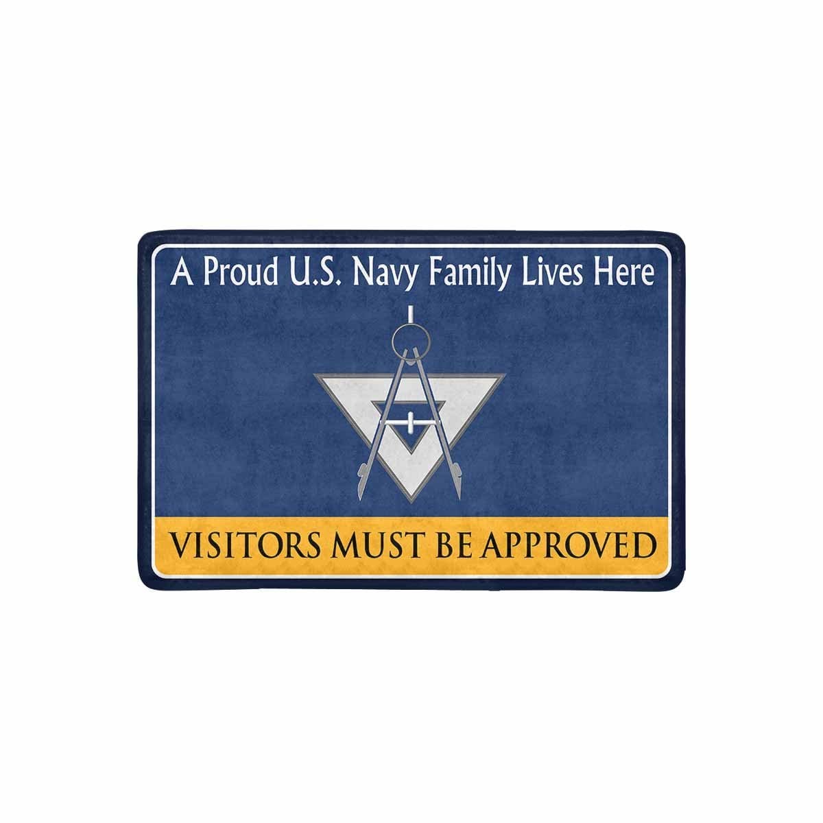 Navy Draftsman Navy DM Family Doormat - Visitors must be approved (23,6 inches x 15,7 inches)-Doormat-Navy-Rate-Veterans Nation
