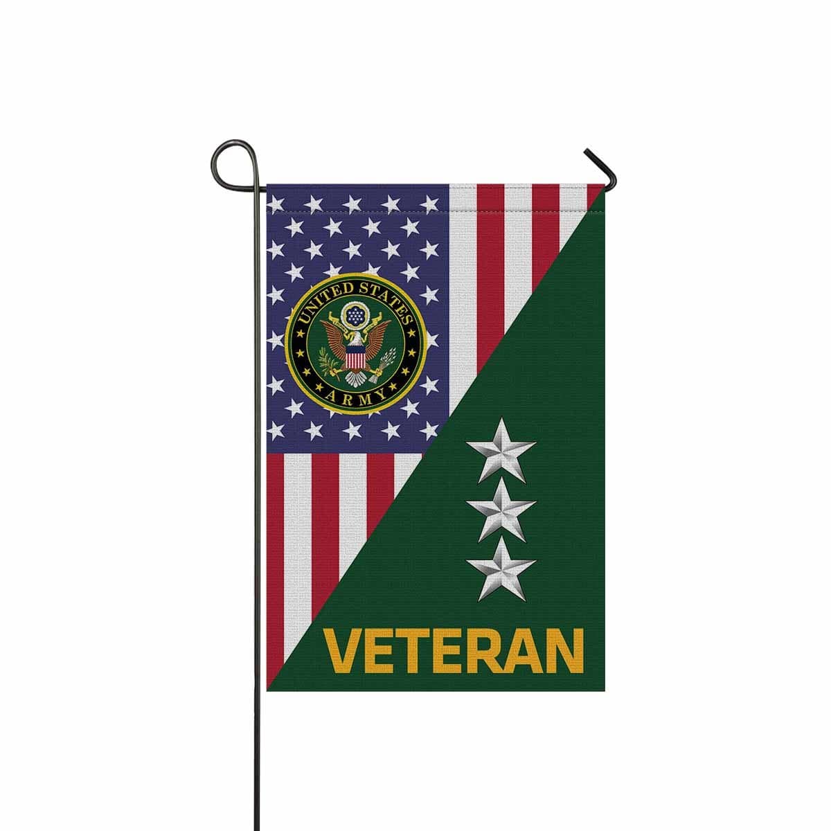US Army O-9 Lieutenant General O9 LTG General Officer Veteran Garden Flag/Yard Flag 12 inches x 18 inches Twin-Side Printing-GDFlag-Army-Ranks-Veterans Nation