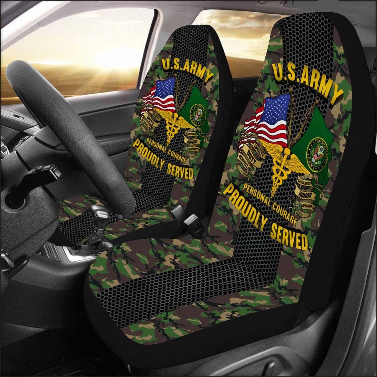 US Army Medical Corps Car Seat Covers (Set of 2)-SeatCovers-Army-Branch-Veterans Nation