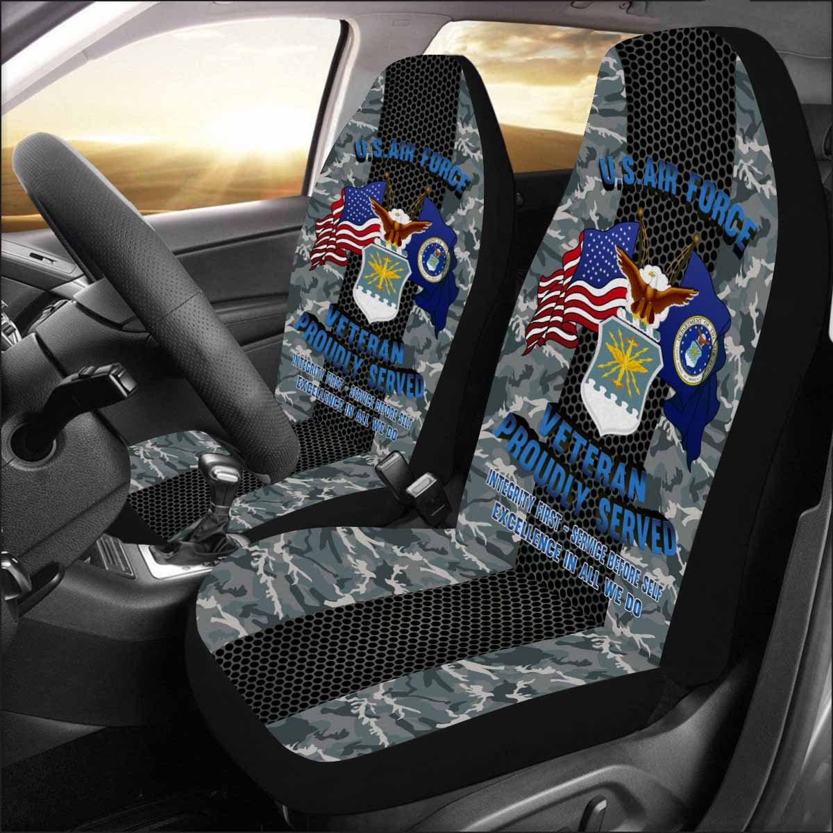 US Air Force Veteran Car Seat Covers (Set of 2)-SeatCovers-USAF-Logo-Veterans Nation