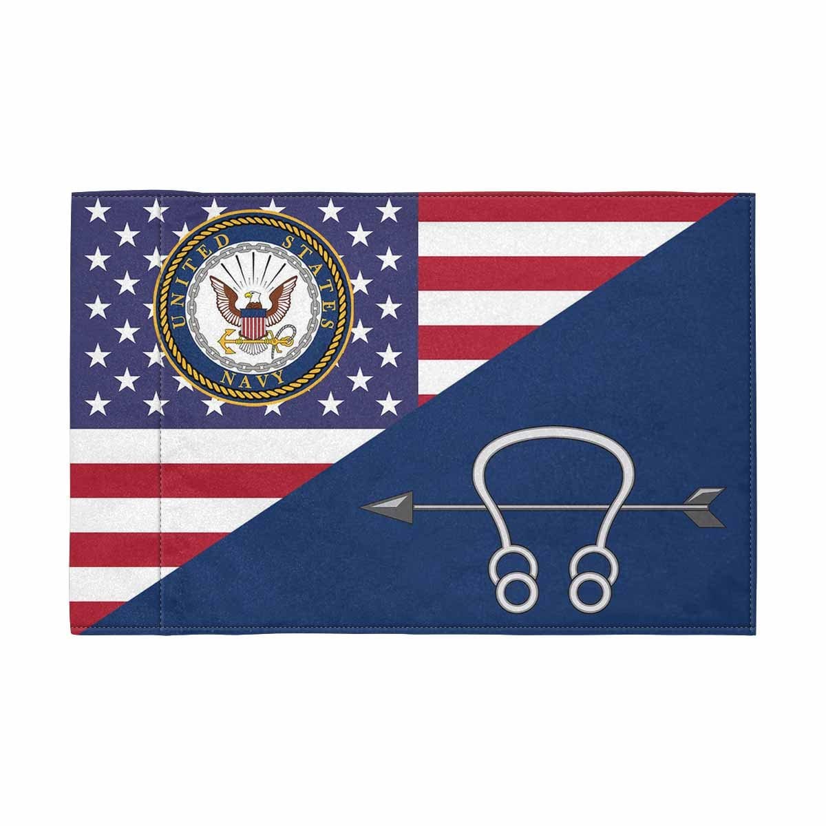 US Navy Sonar Technician Navy ST Motorcycle Flag 9" x 6" Twin-Side Printing D01-MotorcycleFlag-Navy-Veterans Nation