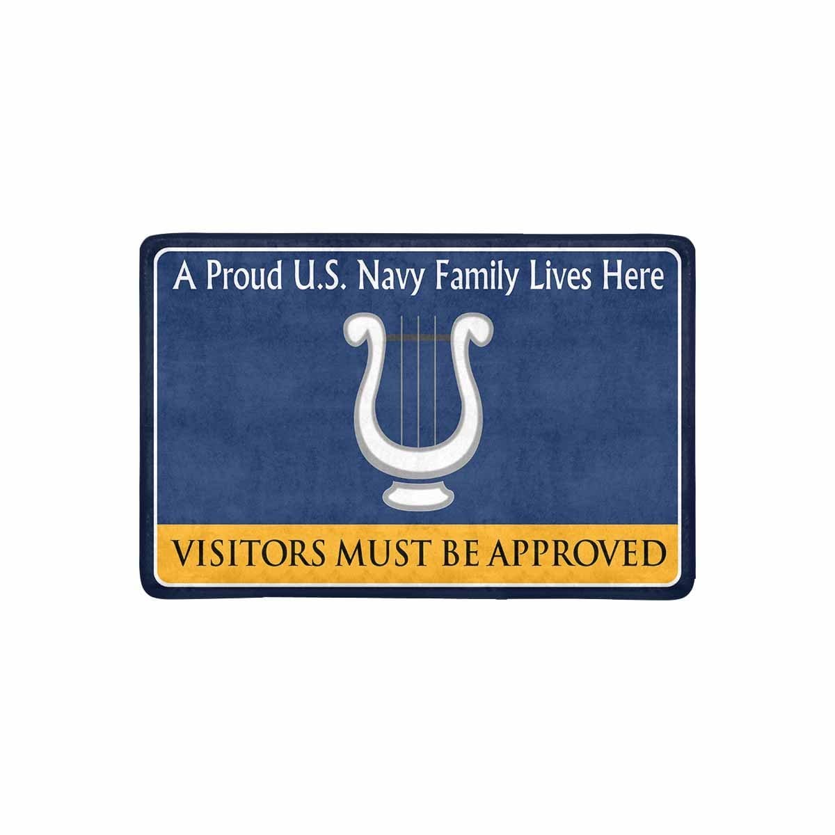 Navy Musician Navy MU Family Doormat - Visitors must be approved (23,6 inches x 15,7 inches)-Doormat-Navy-Rate-Veterans Nation